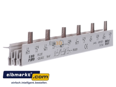 View on the left ABB Stotz S&J PS 2/12 Phase busbar 2-p 10mm
