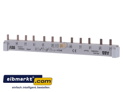 Front view ABB Stotz S&J PS 3/12 Phase busbar 3-p 10mm 216mm
