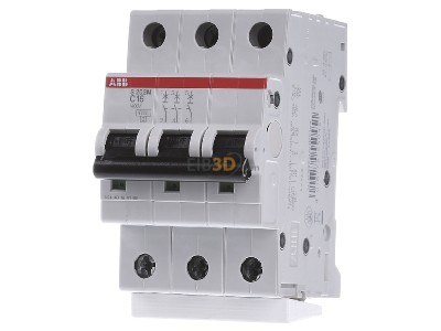 Frontansicht ABB S203M-C16 Sicherungsautomat 10kA 16A C 3p 