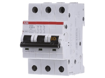Frontansicht ABB S203-K50 Sicherungsautomat K,6kA,50A,3P 