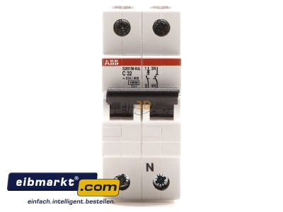 Front view Miniature circuit breaker 1-p C32A S 201 M-C 32 NA ABB Stotz S&J S 201 M-C 32 NA
