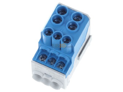Ansicht oben vorne Weidm�ller WPD 100 2X25/6X10 BL Hauptleitungsabzweigklemme W-Reihe, TS 35 