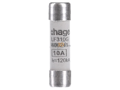 Front view Hager LF310G Cylindrical fuse 10x38 mm 10A 
