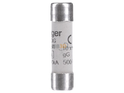 View on the right Hager LF310G Cylindrical fuse 10x38 mm 10A 
