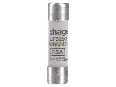 Front view Hager LF325G Cylindrical fuse 10x38 mm 25A 
