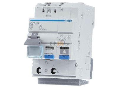 Front view Hager ARF916D Earth leakage circuit breaker with 
