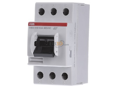 Front view ABB E 463/3-KB Switch for distribution board 63A 
