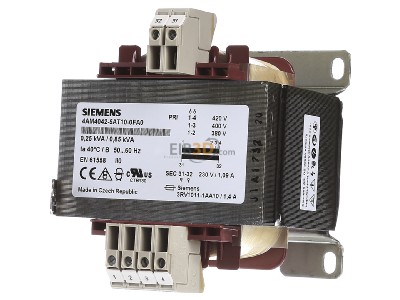 Front view Siemens 4AM4042-5AT10-0FA0 One-phase transformer 420V/230V 250VA 
