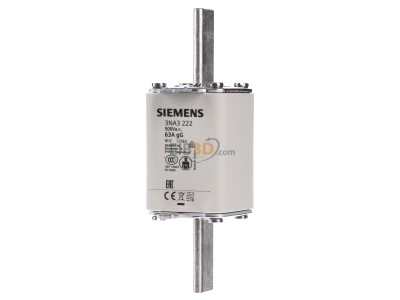 Front view Siemens 3NA3222 Low Voltage HRC fuse NH2 63A 
