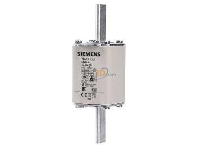Front view Siemens 3NA3232 Low Voltage HRC fuse NH2 125A 
