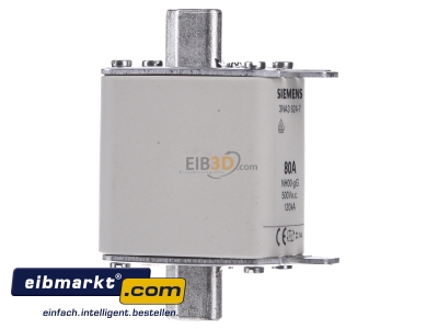 Ansicht links Siemens Indus.Sector 3NA3824-7 NH-Sicherungseinsatz G00 80A 500AC/250DCV 