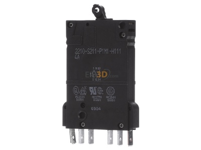 Back view ETA 2210S211P1M1H111-4 Miniature circuit breaker 1-p 

