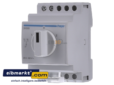 Front view Hager SK600 Group switch for distribution board 20A
