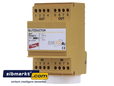 Front view Dehn+Shne BVT RS485 5 Surge protection for signal systems
