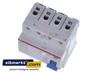 View up front ABB Stotz S&J F204A-25/0,03li Residual current breaker 4-p 25/0,03A - 
