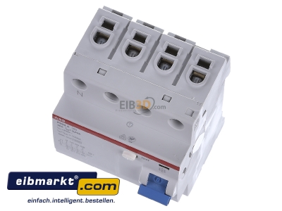 View up front ABB Stotz S&J F 204A-40/0,03li Residual current breaker 4-p 40/0,03A
