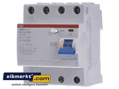 Front view ABB Stotz S&J F 204A-63/0,03li Residual current breaker 4-p 63/0,03A 
