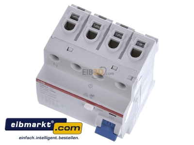 View up front ABB Stotz S&J F 204A-63/0,03li Residual current breaker 4-p 63/0,03A 
