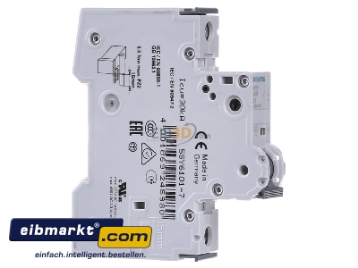 Ansicht links Siemens Indus.Sector 5SY6101-7 LS-Schalter C1A,1pol,T=70,6kA 