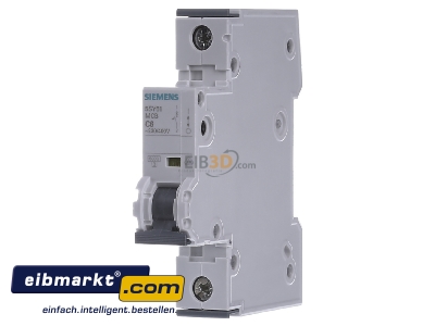 Front view Siemens Indus.Sector 5SY6106-7 Miniature circuit breaker 1-p C6A - 
