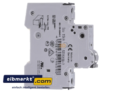 Ansicht links Siemens Indus.Sector 5SY6108-7 LS-Schalter C8A,1pol,T=70,6kA 
