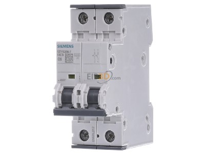 Frontansicht Siemens 5SY6206-7 LS-Schalter C6A,2pol,T=70,6kA 
