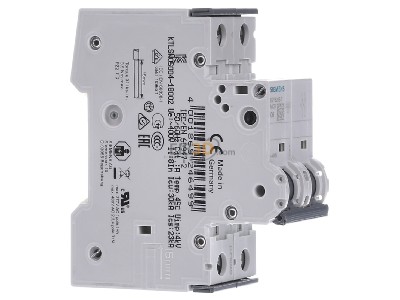 Ansicht links Siemens 5SY6206-7 LS-Schalter C6A,2pol,T=70,6kA 
