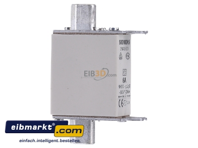 Ansicht links Siemens Indus.Sector 3NA3801 NH-Sicherungseinsatz G000 6A 500AC/250VDC 