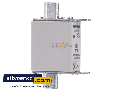 Ansicht links Siemens Indus.Sector 3NA3807 NH-Sicherungseinsatz G000 20A 500AC/250DC 