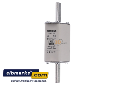 Frontansicht Siemens Indus.Sector 3NA3132 NH-Sicherungseinsatz G1 125A 500AC/440VDC 