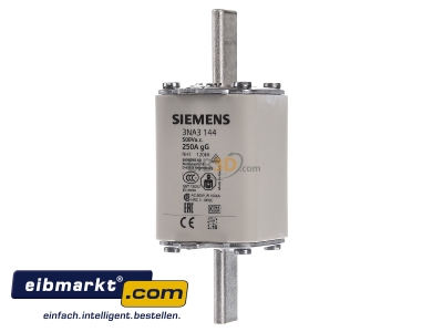 Frontansicht Siemens Indus.Sector 3NA3144 NH-Sicherungseinsatz G1 250A 500AC/440VDC 