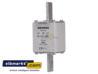 Frontansicht Siemens Indus.Sector 3NA3260 NH-Sicherungseinsatz G2 400A 500AC/440VDC 