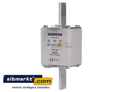 Frontansicht Siemens Indus.Sector 3NA3352 NH-Sicherungseinsatz G3 315A 500AC/440VDC 