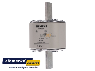 Frontansicht Siemens Indus.Sector 3NA3372 NH-Sicherungseinsatz G3 630A 500AC/440VDC 