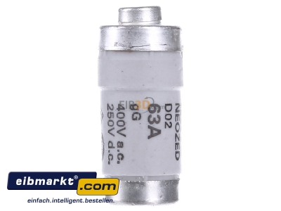 View on the left Siemens Indus.Sector 5SE2363 Neozed fuse link D02 63A
