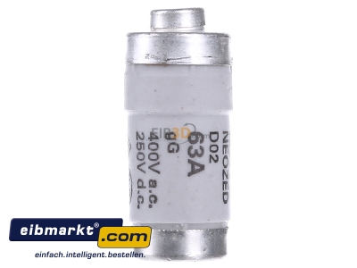 Ansicht links Siemens Indus.Sector 5SE2363 Neozed-Sicherungseinsatz GL D02 63A 400V 