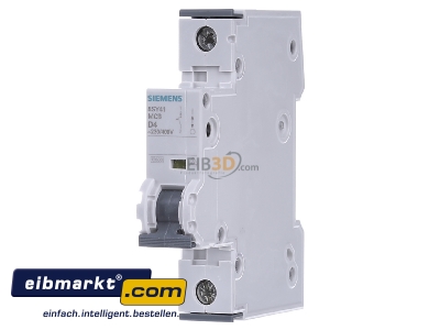 Frontansicht Siemens Indus.Sector 5SY4104-8 LS-Schalter 10KA,1p,D,4A,T=70mm 