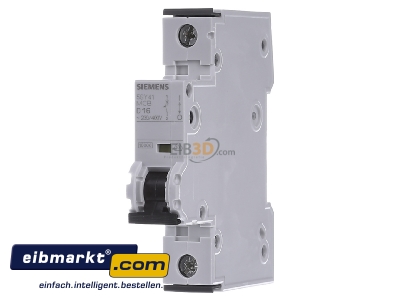 Frontansicht Siemens Indus.Sector 5SY4116-8 LS-Schalter 10KA,1p,D,16A,T=70mm 