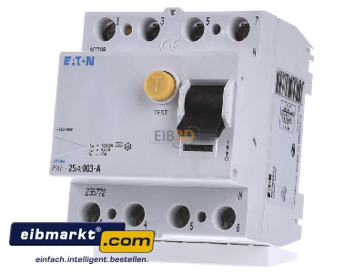 Front view Eaton (Installation) PXF-25/4/003-A Residual current breaker 4-p 25/0,03A - 
