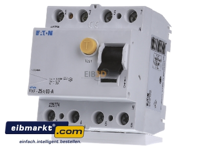 Front view Eaton (Installation) PXF-25/4/03-A Residual current breaker 4-p 25/0,3A - 
