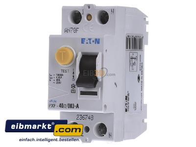 Front view Eaton (Installation) PXF-40/2/003-A Residual current breaker 2-p 40/0,03A
