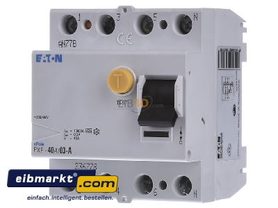 Front view Eaton (Installation) PXF-40/4/03-A Residual current breaker 4-p 40/0,3A
