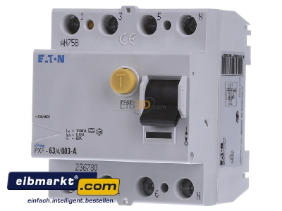 Front view Eaton (Installation) PXF-63/4/003-A Residual current breaker 4-p 63/0,03A
