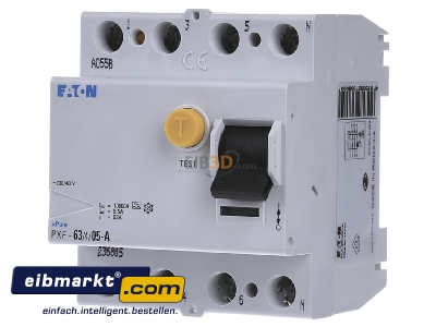 Front view Eaton (Installation) PXF-63/4/05-A Residual current breaker 4-p 63/0,5A
