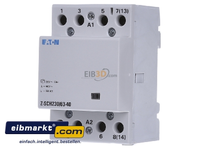 Front view Eaton (Installation) Z-SCH230/63-40 Installation contactor 230VAC 4 NO/ 0 NC - 
