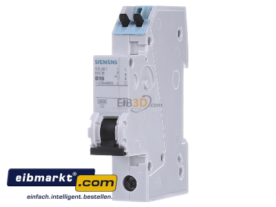 Frontansicht Siemens Indus.Sector 5SJ6116-6KS LS-Schalter B16A 1pol. T=70 6kA 