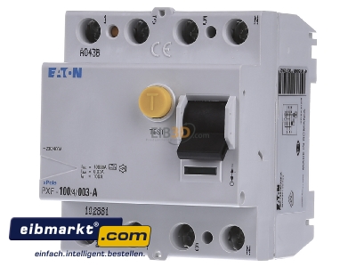 Front view Eaton (Installation) PXF-100/4/003-A Residual current breaker 4-p 100/0,03A
