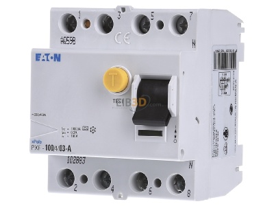 Front view Eaton PXF-100/4/03-A Residual current breaker 4-p 100/0,3A 
