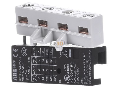 Front view ABB HKF-11 Auxiliary contact block 1 NO/1 NC 
