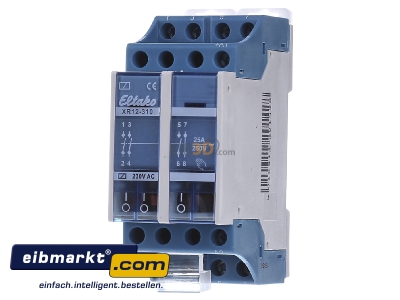 Front view Eltako XR12-310-230V Installation contactor 3 NO/ 1 NC
